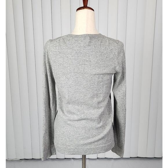 J. Crew Factory Striped Lace Teddie Sweater Long Sleeve Heather Gray Size Small - Picture 3 of 13